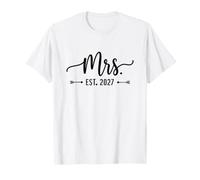 Mrs Est 2027 Just Married Promu to Mrs and Mr Wedding 27 T-Shirt