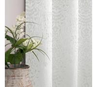 Mrs.Naturall Lot de 2 Panneaux de Rideaux Blancs cassés de 213,4 cm de Long pour Chambre à Coucher, Motif Jacquard 3D, Motif damassé marocain, 50% occultants, pour Salon, 213,4 cm de Long, crème