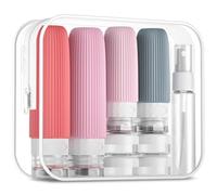 Mrsdry Lot de 16 bouteilles de voyage en silicone anti-fuite, étanches et rechargeables pour articles de toilette, accessoires de voyage rechargeables pour après-shampooing, lotion et gel douche
