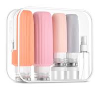 Mrsdry Lot de 16 bouteilles de voyage pour articles de toilette, conteneurs de voyage surdimensionnés en silicone pour articles de toilette, anti-fuite, rechargeables, shampooings liquides et