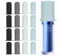 Mrsdry Lot de 16 housses élastiques pour bouteilles de voyage, manchons élastiques pour éviter les fuites, articles de toilette en silicone, verrous anti-fuite, accessoires de voyage pour shampooing