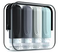 Mrsdry Lot de 4 bouteilles de voyage pour articles de toilette, approuvées par la TSA, 85 g, sans BPA, anti-fuite, rechargeables, en silicone liquide, compressibles, accessoires de voyage pour