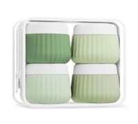 Mrsdry Lot de 4 conteneurs de voyage pour articles de toilette, approuvés par la TSA, avec sac transparent anti-fuite en silicone, pots à crèmes pour transporter de petits articles