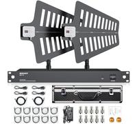 MRSDY MD-10 UHF Système de distribution d'antenne sans fil, amplificateur de signal de microphone sans fil, réglage du gain pagaies d'antenne actives, 8 sorties + 2 ports en cascade, couvre la gamme