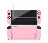 MRSJANE LAST Autocollant en vinyle compatible avec Nintendo Switch 2, ensemble complet d'autocollants roses avec 2 films protecteurs d'écran en verre trempé pour console de jeu