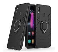 MRSTER Coque pour Honor 8X, Double Couche Renforcée Défense Antichoc Armure Housse Etui avec 360 Rotation Bague Support pour Huawei Honor 8X. HB Black