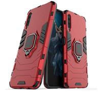MRSTER Coque pour Honor 9X, Double Couche Renforcée Défense Antichoc Armure Housse Etui avec 360 Rotation Bague Support pour Huawei Honor 9X. HB Red
