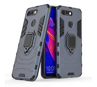 MRSTER Coque pour Honor View 20, Double Couche Renforcée Défense Antichoc Armure Housse Etui avec 360 Rotation Bague Support pour Huawei Honor View 20. HB Blue