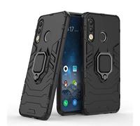 MRSTER Coque pour Huawei P30 Lite, Double Couche Renforcée Défense Antichoc Armure Housse Etui avec 360 Rotation Bague Support pour Huawei P30 Lite. HB Black