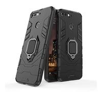 MRSTER Coque pour Huawei Y6 2018, Double Couche Renforcée Défense Antichoc Armure Housse Etui avec 360 Rotation Bague Support pour Huawei Y6 2018 / Honor 7A. HB Black