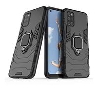 MRSTER Coque pour Oppo A52, Double Couche Renforcée Défense Antichoc Armure Housse Etui avec 360 Rotation Bague Support pour Oppo A52 / A72 / A92. HB Black