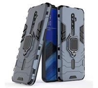 MRSTER Coque pour Oppo Reno2 Z, Double Couche Renforcée Défense Antichoc Armure Housse Etui avec 360 Rotation Bague Support pour Oppo Reno 2 Z. HB Blue
