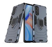MRSTER Coque pour Oppo Reno4 Pro 5G, Double Couche Renforcée Défense Antichoc Armure Housse Etui avec 360 Rotation Bague Support pour Oppo Reno4 Pro 5G. HB Blue