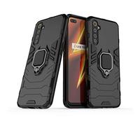 MRSTER Coque pour Realme 6 Pro, Double Couche Renforcée Défense Antichoc Armure Housse Etui avec 360 Rotation Bague Support pour Realme 6 Pro. HB Black