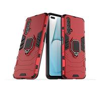 MRSTER Coque pour Realme X50 5G, Double Couche Renforcée Défense Antichoc Armure Housse Etui avec 360 Rotation Bague Support pour Realme X50 5G. HB Red