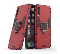 MRSTER Coque pour Samsung Galaxy A30s, Double Couche Renforcée Défense Antichoc Armure Housse Etui avec 360 Rotation Bague Support pour Samsung Galaxy A50 / A50s / A30s. HB Red