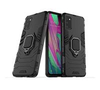 MRSTER Coque pour Samsung Galaxy A41, Double Couche Renforcée Défense Antichoc Armure Housse Etui avec 360 Rotation Bague Support pour Samsung Galaxy A41. HB Black