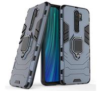 MRSTER Coque pour Xiaomi Redmi Note 8 Pro, Double Couche Renforcée Défense Antichoc Armure Housse Etui avec 360 Rotation Bague Support pour Xiaomi Redmi Note 8 Pro. HB Blue