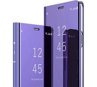 MRSTER Samsung Galaxy S21+ Miroir Housse Coque Etui à Rabat, Mirror Smart View Standing 360° Protecteur Etui Coque pour Samsung Galaxy S21 Plus 5G. Flip Mirror: Purple