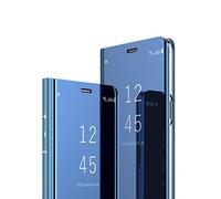 MRSTER Samsung S10e Miroir Housse Coque Etui à Rabat, Mirror Smart View Standing 360° Protecteur Etui Coque pour Samsung Galaxy S10e. Flip Mirror: Blue