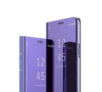 MRSTER Samsung S10e Miroir Housse Coque Etui à Rabat, Mirror Smart View Standing 360° Protecteur Etui Coque pour Samsung Galaxy S10e. Flip Mirror: Purple