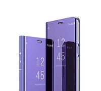 MRSTER Sony Xperia XZ3 Miroir Housse Coque Etui à Rabat, Mirror Smart View Standing 360° Protecteur Etui Coque pour Sony Xperia XZ3. Flip Mirror: Purple