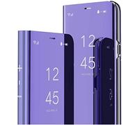 MRSTER Xiaomi Mi 11 Lite 5G Miroir Housse Coque Etui à Rabat, Mirror Smart View Standing 360° Protecteur Etui Coque pour Xiaomi Mi 11 Lite 4G / 5G. Mirror: Purple