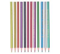 MRSTORY Lot de 12 Crayons de Couleur Métalliques Fluorescents pour Croquis, Graffiti, Peinture, pour Adultes et Enfants (Plomb de couleur métallique)