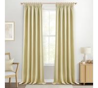 MRTREES Lot de 2 Rideaux Biscuits Beige 140x260cm (LXH) Occultant Noir Thermique Isolant Rideau Beige Hauteur 260 cm pour Cuisine Moderne avec Ruban Froncer Thermiques Isolants Anti Froid et Chaleur