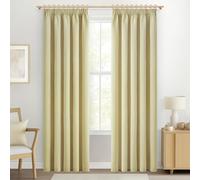 MRTREES Rideau Biscuits Beige 140x245cm (LxH) Lot de 2 Rideaux Occultant Chambre Thermique Isolant Anti Froid Beige avec Ruban Froncer pour Salon Cuisine et Chambre Enfant