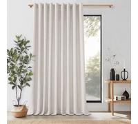 MRTREES Rideaux Salon Rideau Voilage Grande Largeur Semi-Transparent Rideau Voile Effet Lin à Oeillets pour Maison Fenetre Chambre Adulte L 300 x H 240 CM, Lin Naturel, 1 Pièce