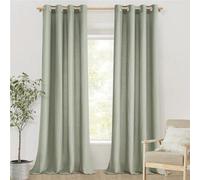 MRTREES Rideaux Voilage Vert Sauge Effet Lin Semi-Transparent pour Salon Moderne Rideau Voile à Oeillet Voilages Intérieurs Doux pour Fenêtre de Chambre Adulte Baie Vitrée, 140x215 CM, 2 Pièce