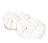 MRVAKDYDI Coussin Knot Ball, Oreiller noué tissé à la Main for canapé Maison Chambre 40X30CM Multicolore 2 pièces(White)