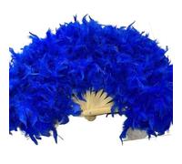 MRVAKDYDI Éventail Pliant à Plumes, Éventail de Danse en Plumes Multicolore Pliable, 70x40cm, Accessoires de Photographie for Spectacle sur scène, Mariage(Dark Blue)