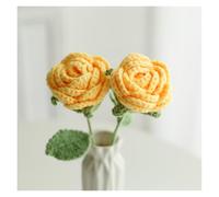 MRVAKDYDI Fleur Artificielle tricotée à la Main, Handmade Crochet Artificial Flowers Multicolor 30cm Length 7cm Dia Pack of 2(Yellow)