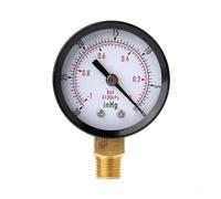 MRVAKDYDI Manomètre pour Pompe de puits, Manomètre à Vide for Usage Sec, 1/4 po, Centre arrière, Cadran de 2 po, 30 HG/0 PSI, Blanc