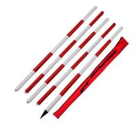 MRVAKDYDI Mât de géodésie en Aluminium, Detachable Surveying Range Pole Red and White 2-5m(5m)