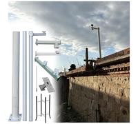 MRVAKDYDI Mât pour caméra de vidéosurveillance, Galvanized Steel Security Camera Pole Lightning Rod for PTZ Dome CCTV White Multiple Sizes(H-6m/19.6ft(3 Sections))