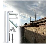 MRVAKDYDI Mât pour caméra de vidéosurveillance, Galvanized Steel Security Camera Pole Lightning Rod for PTZ Dome CCTV White Multiple Sizes(H-2.5m/8.2ft(2 Sections))