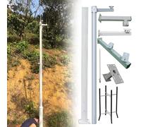 MRVAKDYDI Mât pour caméra de vidéosurveillance, Heavy Duty Security Camera Pole with Mounting Arms, Adjustable for Dome PTZ CCTV, White, Multiple Sizes(H 350cm/11.4ft(2 Sections))