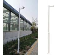 MRVAKDYDI Mât pour caméra de vidéosurveillance, Security Camera Mount Pole Bracket White 8.2-19.6ft High with 4 Brackets(High 4m/13ft)