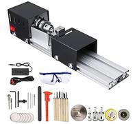 MRVAKDYDI Mini Tour à Bois, Mini Tour à Billes, polisseuse, DC 12-24 V, 100 W, avec Adaptateur Secteur, for Le Travail du Bois et Le Bricolage