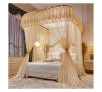 MRVAKDYDI Moustiquaire pour lit Double, 4 Affiches Rideaux de lit auvent Dentelle moustiquaire Support métallique Multicolore Plusieurs Tailles(Orange,W 78.7" x L 59.1" (1 Panels))