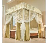 MRVAKDYDI Moustiquaire pour lit Double, Ensemble de Rideaux de lit à baldaquin à Quatre Coins Multicolores, Plusieurs Tailles(Green,1.8 x 2.2m)