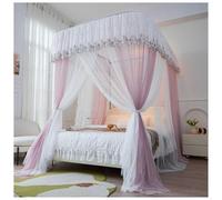 MRVAKDYDI Moustiquaire pour lit Double, Moustiquaire auvent de lit en Maille de Polyester résistante à la lumière, Double Couche Multicolore, Plusieurs Tailles(Pink,200x220cm)