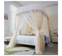 MRVAKDYDI Moustiquaire pour lit Double, Moustiquaire auvent de lit en Maille de Polyester résistante à la lumière, Double Couche Multicolore, Plusieurs Tailles(Yellow,180x200cm)