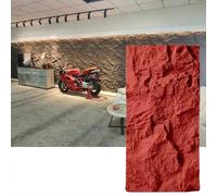 MRVAKDYDI Papier peint imitation brique, 3D Stone Wall Art Panels PU Waterproof Fire Retardant Multicolor 0.6x1.2m Indoor Outdoor(Red,1pc)