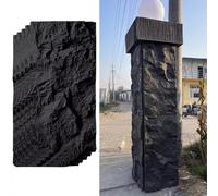 MRVAKDYDI Papier peint imitation brique, 3D Stone Wall Art Panels PU Waterproof Fire Retardant Multicolor 0.6x1.2m Indoor Outdoor(Black,5pcs)