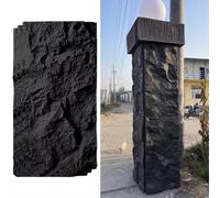 MRVAKDYDI Papier peint imitation brique, 3D Stone Wall Art Panels PU Waterproof Fire Retardant Multicolor 0.6x1.2m Indoor Outdoor(Black,3pcs)