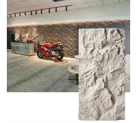 MRVAKDYDI Papier peint imitation brique, 3D Stone Wall Art Panels PU Waterproof Fire Retardant Multicolor 0.6x1.2m Indoor Outdoor(Beige,1pc)